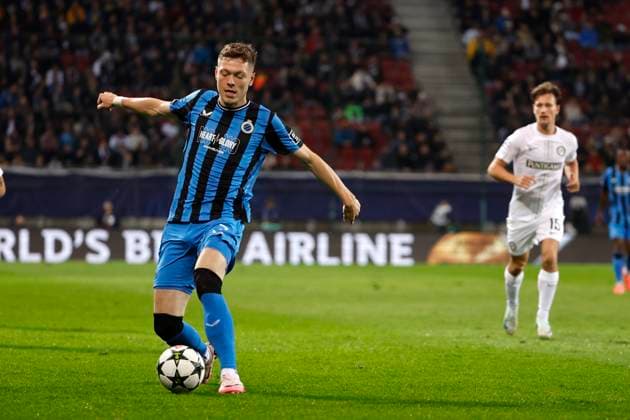 Sturm Graz v Club Brugge - UEFA Champions League KLAGENFURT, AUSTRIA - OCTOBER 02 : Skov Olsen Andreas forward of Club Brugge pictured during the UEFA Champions League phase matchday 2 match between Sturm Graz and Club Brugge at the Worthersee Stadion on October 2, 2024 in Klagenfurt, Austria, 02 10 2024 Klagenfurt Austria  Copyright: xJanxDexMeuleneirx
