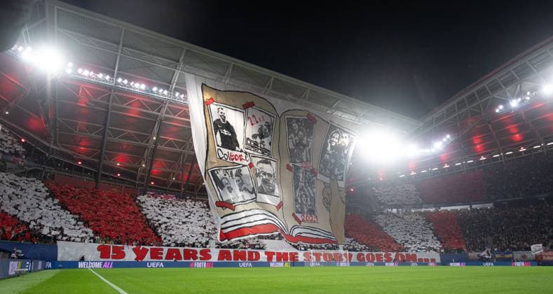 Football, Men, Season 2024 2025, Champions League League Phase, 2 Matchday , RB Leipzig Juventus Turin, Fans of RB, 15 years and the story goes on, 02 10 2024, Copyright: xSebastianxRäppold MatthiasxKochx