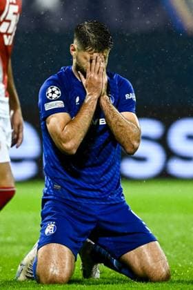 GNK Dinamo v AS Monaco - UEFA Champions League 2024 25 League Phase MD2 ZAGREB, CROATIA - OCTOBER 2: Bruno Petkovic of Dinamo Zagreb reacts during UEFA Champions League 2024 25 League Phase MD2 match between GNK Dinamo v AS Monaco at Maksimir Stadion on October 2, 2024 in Zagreb, Croatia.  MarkoxLukunic PIXSELL