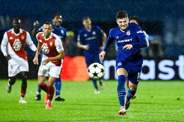 GNK Dinamo v AS Monaco - UEFA Champions League 2024 25 League Phase MD2 ZAGREB, CROATIA - OCTOBER 2: Martin Baturina of Dinamo Zagreb in action during UEFA Champions League 2024 25 League Phase MD2 match between GNK Dinamo v AS Monaco at Maksimir Stadion on October 2, 2024 in Zagreb, Croatia.  MarkoxLukunic PIXSELL