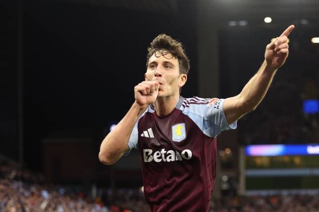 Pau Torres of Aston Villa celebrates a goal though it is then disallowed. Aston Villa v Bayern Munich, UEFA Champions League, Group Stage, Football, Villa Park, Birmingham, UK - 02 Oct 2024 EDITORIAL USE ONLY No use with unauthorised audio, video, data, fixture lists, club league logos or live services. Online in-match use limited to 120 images, no video emulation. No use in betting, games or single club league player publications. Copyright: xRyanxBrowne Shutterstockx 14750757al