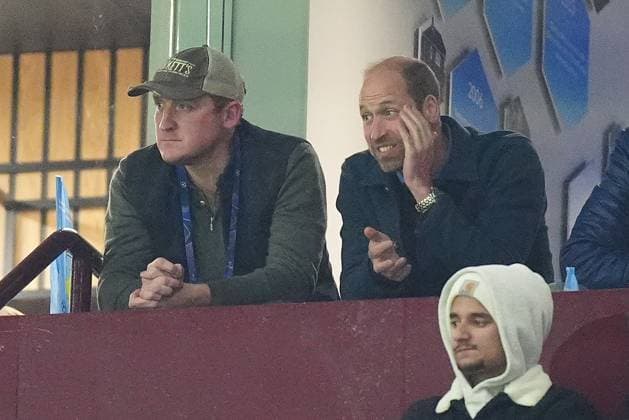 Football, CL, Aston Villa - FC Bayern Munich, Prince William in the stands