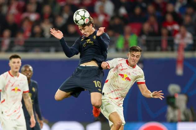 Kenan Yildiz Juventus FC and Christoph Baumgartner RB Leipzig battle for the ball, UEFA Champions League 2024 25 League Phase MD2, RB Leipzig v Juventus, Red Bull Arena Leipzig , October 2, 2024 in Leipzig, Germany Photo by Marco Steinbrenner DeFodi Images Kenan Yildiz Juventus FC and Christoph Baumgartner RB Leipzig battle for the ball, UEFA Champions League 2024 25 League Phase MD2, RB Leipzig v Juventus, Red Bull Arena Leipzig , October 2, 2024 in Leipzig, Germany Photo by Marco Steinbrenner DeFodi Images Defodi 700 leipzig juve 20241002 037 Defodi-700