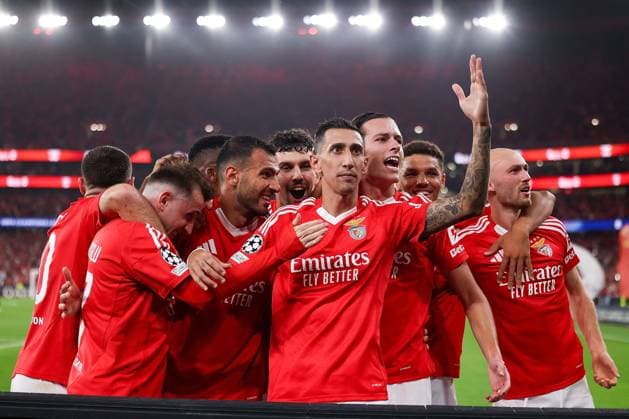 Portugal, Lisbon 2 October 2024 Uefa Champions League phase 2024 25 Matchday 2, S L Benfica Atletico de Madrid v l , Torjubel, Goal celebration, celebrate the goal um Angel di Maria S L Benfica Copyright: JoaquimxFerreira