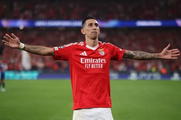 Portugal, Lisbon 2 October 2024 Uefa Champions League phase 2024 25 Matchday 2, S L Benfica Atletico de Madrid v l , Angel di Maria S L Benfica Torjubel, Goal celebration, celebrate the goal Copyright: JoaquimxFerreira