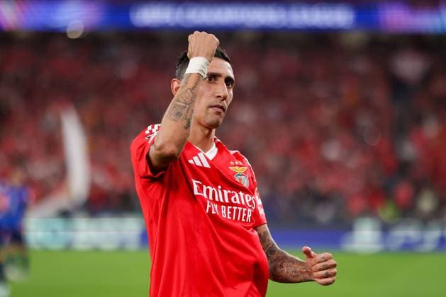 Portugal, Lisbon 2 October 2024 Uefa Champions League phase 2024 25 Matchday 2, S L Benfica Atletico de Madrid v l , Angel di Maria S L Benfica Torjubel, Goal celebration, celebrate the goal Copyright: JoaquimxFerreira