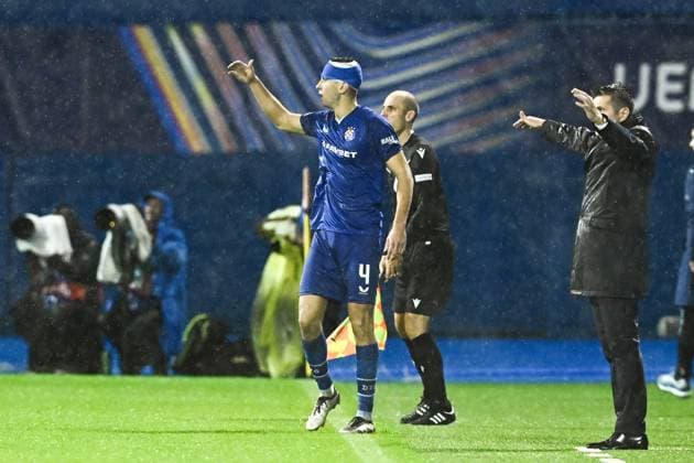 GNK Dinamo v AS Monaco - UEFA Champions League 2024 25 League Phase MD2 ZAGREB, CROATIA - OCTOBER 2: Raul Torrente of Dinamo Zagreb during UEFA Champions League 2024 25 League Phase MD2 match between GNK Dinamo v AS Monaco at Maksimir Stadion on October 2, 2024 in Zagreb, Croatia.  MarkoxLukunic PIXSELL