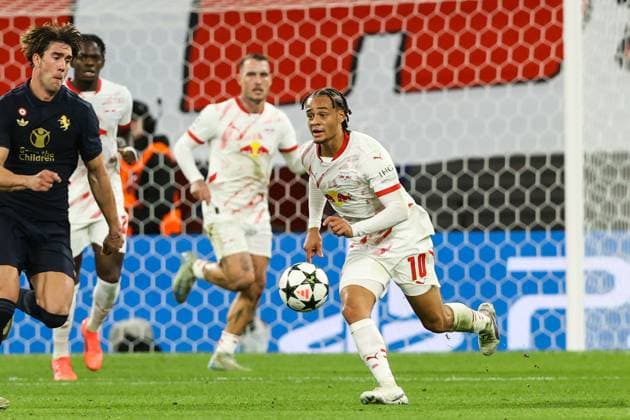 Xavi Simons RB Leipzig,10 Champions League League Phase Season 2024 2025 RB Leipzig vs Juventus Turin at the Red Bull Arena in Leipzig Action,Football,Germany,Man,Men,02 10 2024
