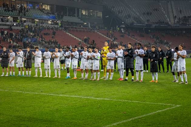SOCCER - UEFA CL, Sturm vs Brugge KLAGENFURT,AUSTRIA,02.OCT.24 - SOCCER - UEFA Champions League, SK Sturm Graz vs Club Brugge. Image shows SK Sturm Graz.  GEPAxpictures xMatthiasxTrinkl