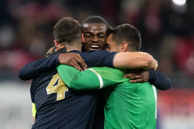 Juventus Turin players a winning match celebrate during UEFA Champions league match, RB Leipzig - Juventus Turin , 01. october 2024 Copyright: xMICHALxFAJT,ZOSPORTU.SKx DSC_4864