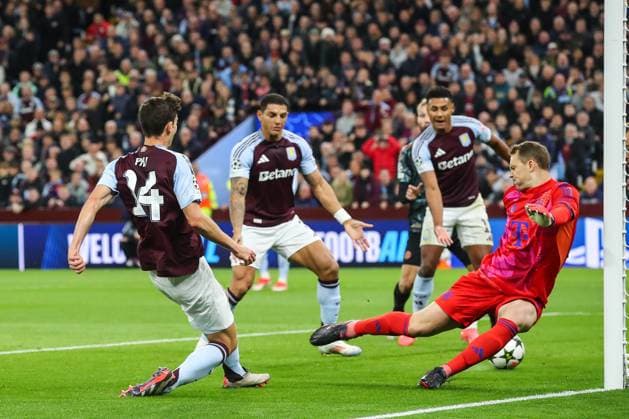 UEFA Champions League League Stage Aston Villa v Bayern Munich Pau Torres of Aston Villa scores a goal to make it 1-0 which is later ruled out due to offside during the UEFA Champions League League Stage match Aston Villa vs Bayern Munich at Villa Park, Birmingham, United Kingdom, 2nd October 2024 (Photo by Gareth Evans News Images) Birmingham Villa Park West Midlands United Kingdom Copyright: xGarethxEvans NewsxImagesx