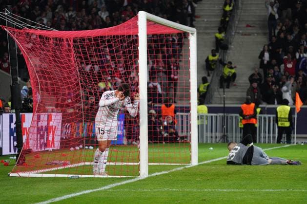Arda Guler of Real Madrid reacts after Lucas Chevalier of Lille saves his close range header near to the end of the match Lille v Real Madrid, UEFA Champions League, Group Stage, Football, Pierre Mauroy Stadium, Lille, France, 02 Oct 2024 EDITORIAL USE ONLY No use with unauthorised audio, video, data, fixture lists, club league logos or live services. Online in-match use limited to 120 images, no video emulation. No use in betting, games or single club league player publications. Copyright: xDavexWinter Shutterstockx 14750773cq