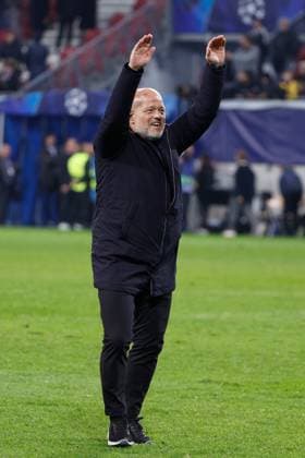 Sturm Graz v Club Brugge - UEFA Champions League KLAGENFURT, AUSTRIA - OCTOBER 02 : Verhaeghe Bart president of Club Brugge celebrates the win pictured during the UEFA Champions League phase matchday 2 match between Sturm Graz and Club Brugge at the Worthersee Stadion on October 2, 2024 in Klagenfurt, Austria, 02 10 2024 Klagenfurt Austria  Copyright: xJanxDexMeuleneirx