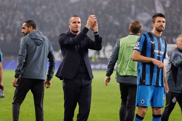 Sturm Graz v Club Brugge - UEFA Champions League KLAGENFURT, AUSTRIA - OCTOBER 02 : Hayen Nicky head coach of Club Brugge celebrates the win pictured during the UEFA Champions League phase matchday 2 match between Sturm Graz and Club Brugge at the Worthersee Stadion on October 2, 2024 in Klagenfurt, Austria, 02 10 2024 Klagenfurt Austria  Copyright: xJanxDexMeuleneirx