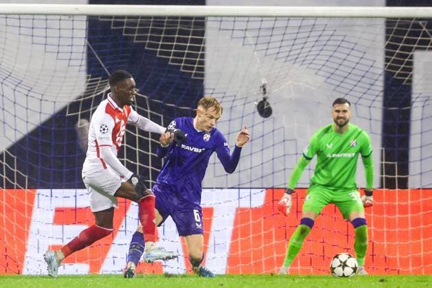 GNK Dinamo v AS Monaco - UEFA Champions League 2024 25 League Phase MD2 ZAGREB, CROATIA - OCTOBER 2: Maxime Bernauer of Dinamo Zagreb in action during UEFA Champions League 2024 25 League Phase MD2 match between GNK Dinamo v AS Monaco at Maksimir Stadion on October 2, 2024 in Zagreb, Croatia.  LukaxStanzl PIXSELL