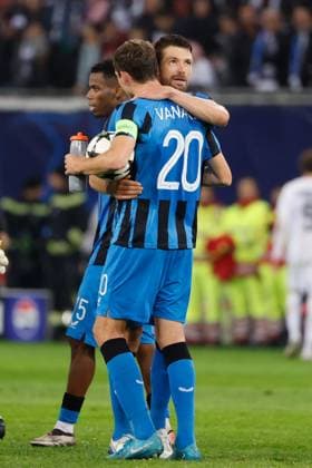Sturm Graz v Club Brugge - UEFA Champions League KLAGENFURT, AUSTRIA - OCTOBER 02 : Mechele Brandon defender of Club Brugge celebrates the win pictured during the UEFA Champions League phase matchday 2 match between Sturm Graz and Club Brugge at the Worthersee Stadion on October 2, 2024 in Klagenfurt, Austria, 02 10 2024 Klagenfurt Austria  Copyright: xJanxDexMeuleneirx