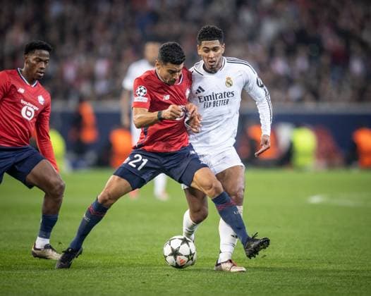 Lille vs Real Madrid Bellingham (Real Madrid) in action during the game against Lille valid for Champions League at the Pierre Mauroy stadium, in Lille, today October 2, 2024. Copyright: xx _RR_0432