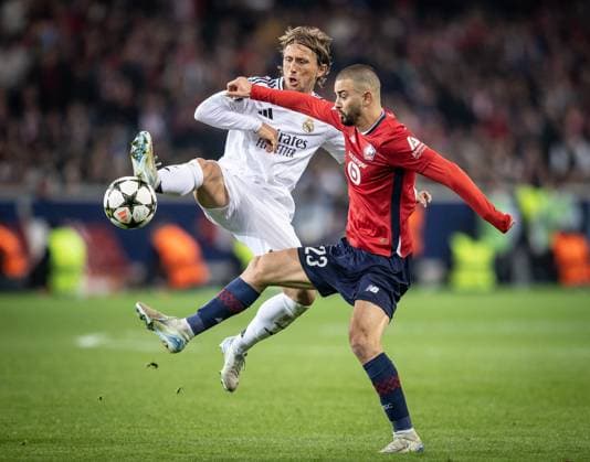 Lille vs Real Madrid Modric (Real Madrid) in action during the game against Lille valid for Champions League at the Pierre Mauroy stadium, in Lille, today October 2, 2024. Copyright: xx _RR_0580
