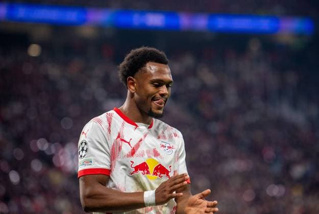 Football, Men, Season 2024 2025, Champions League League Phase, Matchday 2 , RB Leipzig Juventus Turin, Lois Openda RB Leipzig , 02 10 2024, Copyright: xSebastianxRäppold MatthiasxKochx