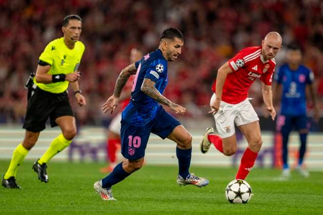 Ãngel Correa of Atletico during the UEFA Champions League 2024 25 football match between SL Benfica and Atletico Madrid at Estadio da Luz in Lisbon, Portugal (Pedro Loureiro SPP) Copyright: xPedroxLoureiro SPPx spp-en-PeLo-pedroloureirobenxmad650