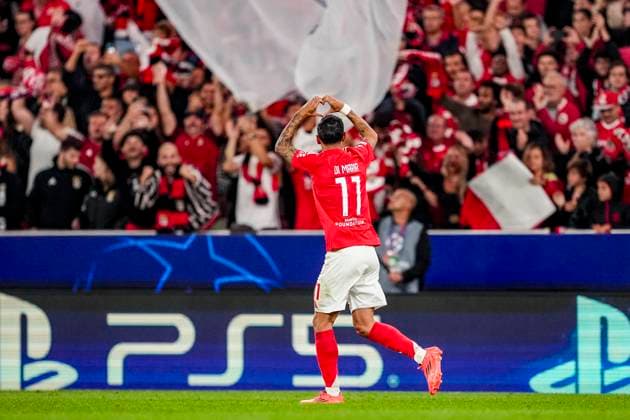Ãngel Di Maria celebrates after scoring a goal by penalty (2-0) during the UEFA Champions League 2024 25 football match between SL Benfica and Atletico Madrid at Estadio da Luz in Lisbon, Portugal (Pedro Loureiro SPP) Copyright: xPedroxLoureiro SPPx spp-en-PeLo-pedroloureirobenxmad686