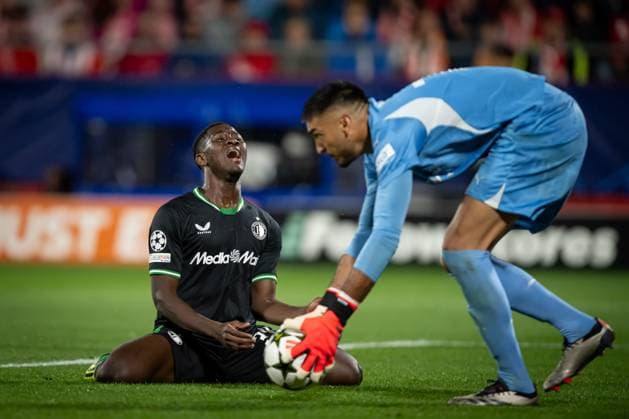 Jordan Lotomba (Feyenoord) look dejected during a UEFA Champions League match between Girona FC and Feyenoord at Estadi Municipal de Montilivi in Girona, Girona, Spain, on October 02 2024. Photo by Felipe Mondino  Copyright: xFelipexMondino IPAxSportx xipa-ax xx IPA_50282890 IPA_Agency_IPA50282890