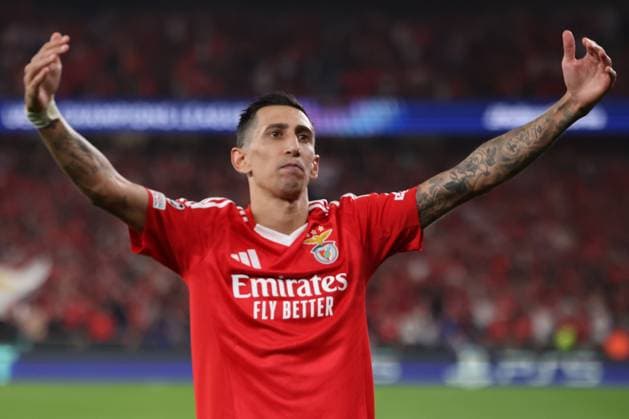 Portugal, Lisbon 2 October 2024 Uefa Champions League phase 2024 25 Matchday 2, S L Benfica Atletico de Madrid v l , Angel di Maria S L Benfica Torjubel, Goal celebration, celebrate the goal Copyright: JoaquimxFerreira
