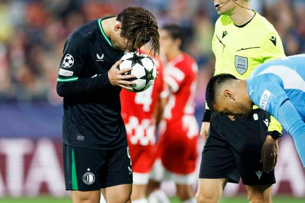 Ayase Ueda (Feyenoord), OCTOBER 2, 2024 - Football Soccer : UEFA Champions League Jornada 2 match between Girona FC 1-2 Feyenoord at the Munincipal Montilivi in Girona, Spain. Noxthirdxpartyxsales  (268667625)