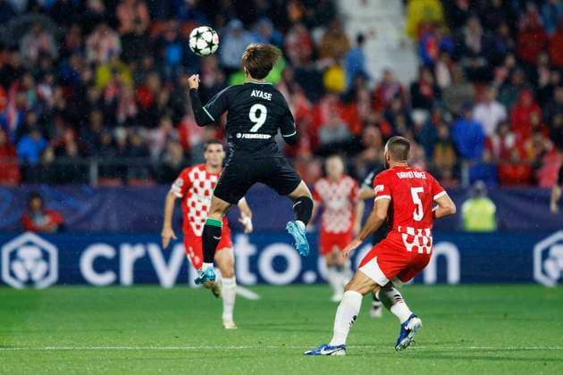 Ayase Ueda (Feyenoord), OCTOBER 2, 2024 - Football Soccer : UEFA Champions League Jornada 2 match between Girona FC 1-2 Feyenoord at the Munincipal Montilivi in Girona, Spain. Noxthirdxpartyxsales  (268678635)
