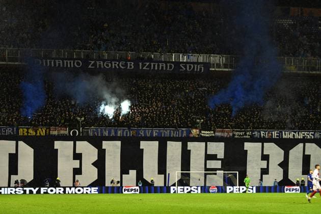 Zagreb, Croatia, October 2nd 2024: Bad Blue Boys Zagreb celebrate score during the UEFA Champions League, League phase, match between Dinamo Zagreb and Monaco at Stadium Maksimir, Zagreb, Croatia. (Natasa Kupljenik SPP) Copyright: xNatasaxKupljenikx xSPPx spp-en-NaKuSp-NNR_1348