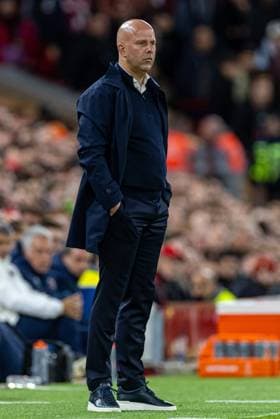 (241003) -- LIVERPOOL, Oct. 3, 2024 -- Liverpool s head coach Arne Slot reacts during the second round match of UEFA Champions League between Liverpool FC and Bologna FC in Liverpool, Britain, Oct. 2, 2024. (SP)BRITAIN-LIVERPOOL-UEFA CHAMPIONS LEAGUE-LIVERPOOL VS BOLOGNA LixYing 