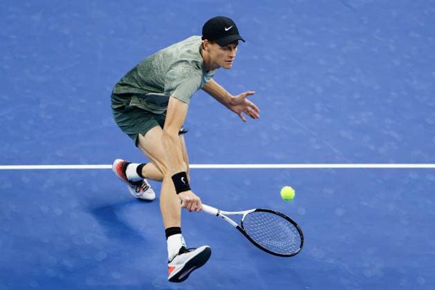 BEIJING, CHINA - OCTOBER 02: Jannik Sinner of Italy competes in the Men s Singles Final match against Carlos Alcaraz of Spain on day ten of 2024 China Open at National Tennis Center on October 2, 2024 in Beijing, China.  Copyright: xVCGx 111521667785