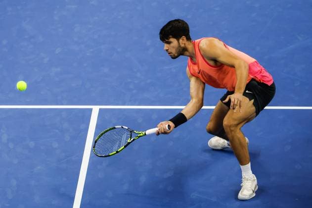 BEIJING, CHINA - OCTOBER 02: Carlos Alcaraz of Spain competes in the Men s Singles Final match against Jannik Sinner of Italy on day ten of 2024 China Open at National Tennis Center on October 2, 2024 in Beijing, China.  Copyright: xVCGx 111521667755