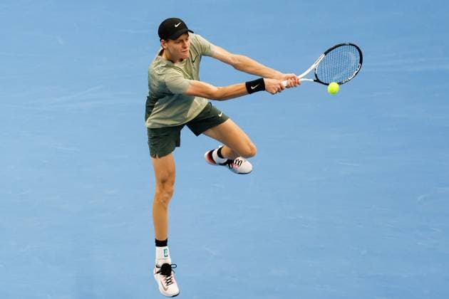 BEIJING, CHINA - OCTOBER 02: Jannik Sinner of Italy competes in the Men s Singles Final match against Carlos Alcaraz of Spain on day ten of 2024 China Open at National Tennis Center on October 2, 2024 in Beijing, China.  Copyright: xVCGx 111521667724