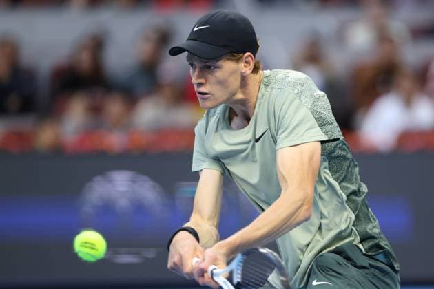 BEIJING, CHINA - OCTOBER 02: Jannik Sinner of Italy competes in the Men s Singles Final match against Carlos Alcaraz of Spain on day ten of 2024 China Open at National Tennis Center on October 2, 2024 in Beijing, China.  Copyright: xChinaxNewsxServicex 111521646463