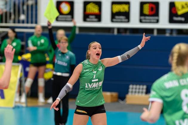 Elena Kömmling jersey no. 7, USC Münster 1 Volleyball Bundesliga USC Münster Allianz MTV Stuttgart, Münster on 02 10 2024 Copyright: xBEAUTIFULxSPORTS PeterxWeberx