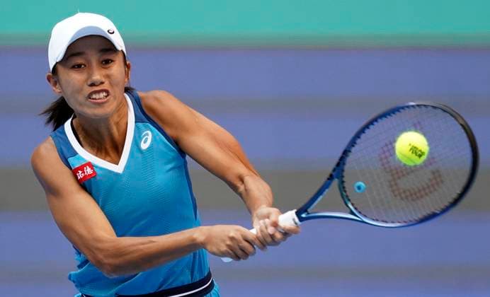 BEIJING, CHINA - OCTOBER 03: Zhang Shuai of China competes in the Women s Singles Quarterfinal match against Paula Badosa of Spain on day eleven of 2024 China Open at National Tennis Center on October 3, 2024 in Beijing, China.  Copyright: xBeijingxYouthxDailyx 111521710152