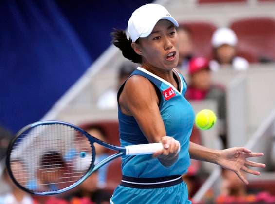 BEIJING, CHINA - OCTOBER 03: Zhang Shuai of China competes in the Women s Singles Quarterfinal match against Paula Badosa of Spain on day eleven of 2024 China Open at National Tennis Center on October 3, 2024 in Beijing, China.  Copyright: xBeijingxYouthxDailyx 111521710143