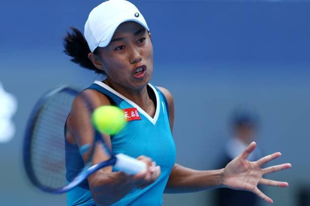 BEIJING, CHINA - OCTOBER 03: Zhang Shuai of China competes in the Women s Singles Quarterfinal match against Paula Badosa of Spain on day eleven of 2024 China Open at National Tennis Center on October 3, 2024 in Beijing, China.  Copyright: xVCGx 111521699170