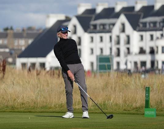 Michael Douglas on the 2nd tee. Alfred Dunhill Links Championship 2024, Day One, Golf, The Belfry, Angus and Fife, Scotland, UK - 03 Oct 2024  Copyright: xStuartxWallace Shutterstockx 14751990au
