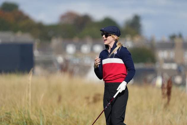 Kathryn Newton, actor and semi-professional golfer, on the 2nd hole. Alfred Dunhill Links Championship 2024, Day One, Golf, The Belfry, Angus and Fife, Scotland, UK - 03 Oct 2024  Copyright: xStuartxWallace Shutterstockx 14751990ax