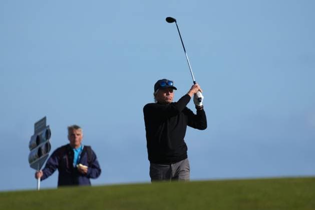 Michael Douglas on the 1st hole. Alfred Dunhill Links Championship 2024, Day One, Golf, The Belfry, Angus and Fife, Scotland, UK - 03 Oct 2024  Copyright: xStuartxWallace Shutterstockx 14751990bf
