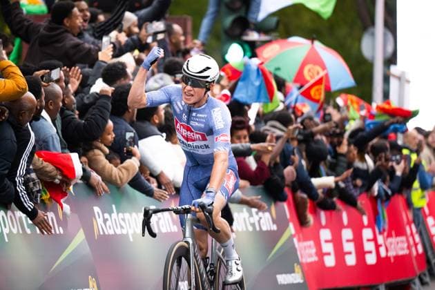Münsterland Giro 2024, 03 10 2024 Winner Jasper Philipsen BEL, Alpecin Deceuninck , Sparkassen Münsterland Giro, Münster GER , 03 10 2024 Copyright: xBEAUTIFULxSPORTS Hilgerx