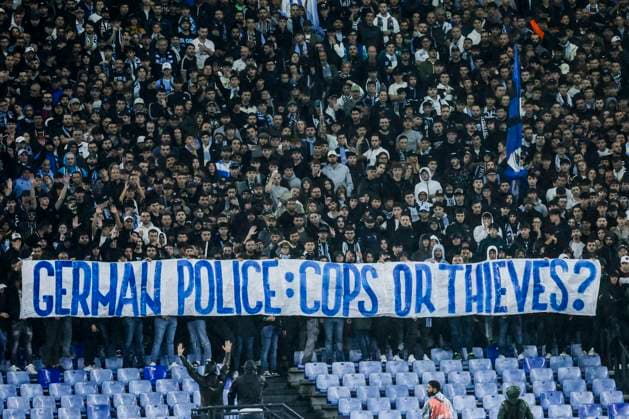 UEFA Europa League League phase - Matchday 2 match between SS Lazio vs OGC Nice Banned supporters ss lazio during UEFA Europa League League phase - Matchday 2 match between SS Lazio vs OGC Nice at Olimpico stadium on October 03, 2024 in Rome, Italy. ABPH3668_1 Copyright: xAntonioxBalascox