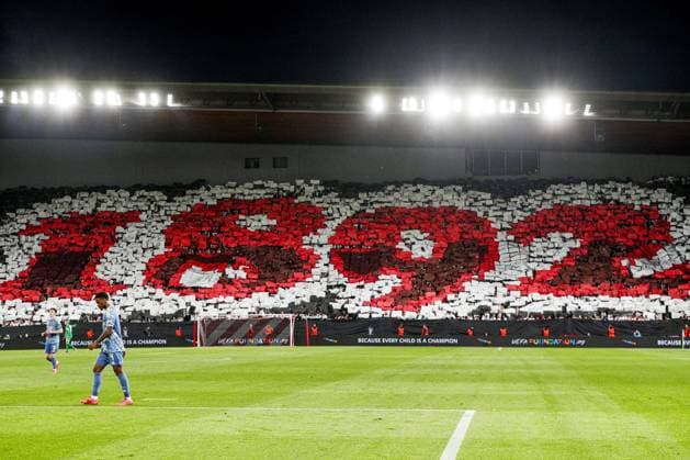 PRAGUE - Fans of Sparta Prague during the UEFA Europa league match between SK Slavia Prague and Ajax Amsterdam at the Eden Arena on Oct. 3, 2024 in Prague, Czech Republic. ANP JEROEN PUTMANS UEFA Europa League match day 2 2024 25 xVIxANPxSportx xxANPxIVx 510013164 originalFilename: 510013164.jpg