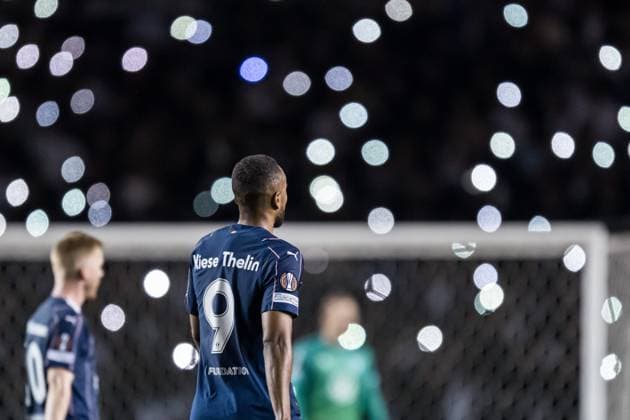 241003 Isaac Kiese Thelin of Malmö FF during the UEFA Europa League football match between Qarabag and Malmö FF on October 3, 2024 in Baku Photo Petter Arvidson BILDBYRAN kod PA PA0893 fotboll, football, soccer, fotball,uefa europa league,qarabag,ma  Copyright: PETTERxARVIDSON BB241003PA096