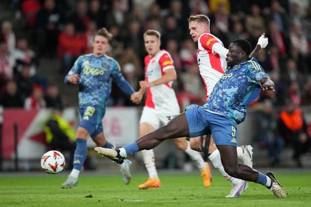 PRAGUE, 03-10-2024 , Eden Arena, football, UEFA Europa League, season 2024 2025, Match between Slavia Praag and Ajax Ajax player Brian Brobbey Slavia Praag - Ajax  x26382491x Copyright: