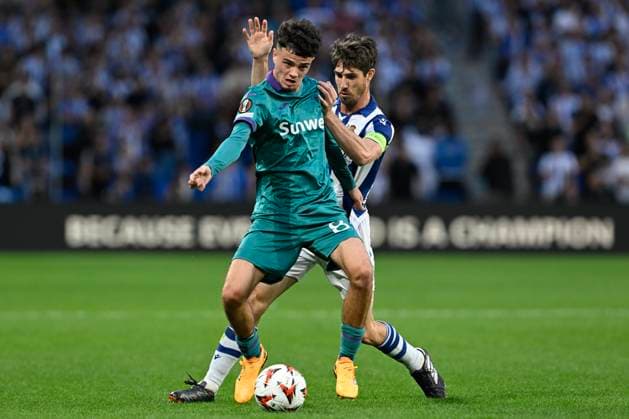 Real Sociedad v RSC Anderlecht - UEFA Europa League SAN SEBASTIAN, SPAIN - OCTOBER 03 : Degreef Tristan midfielder of RSC Anderlecht during the UEFA Europa League phase matchday 2 match between Real Sociedad and RSC Anderlecht on October 3, 2024 in San Sebastian, Spain, 03 10 2024 San Sebastian Spain  Copyright: xDhax