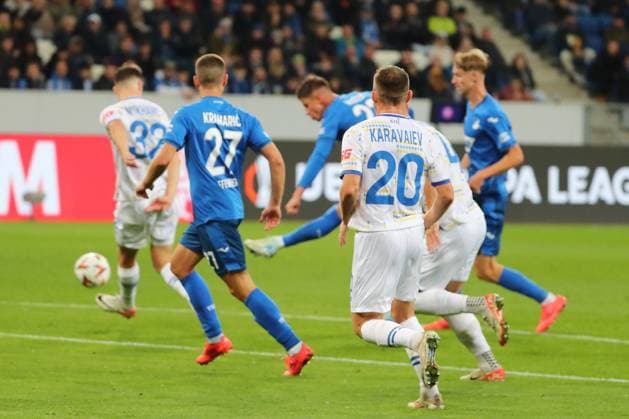 03 10 2024, xtvx, Football UEFA Europa League, TSG 1899 Hoffenheim Dynamo Kiev emspor, v l Goal scored, Goal to 2 0 Adam Hlozek TSG 1899 Hoffenheim DFL DFB REGULATIONS PROHIBIT ANY USE OF PHOTOGRAPHS as IMAGE SEQUENCES and or QUASI VIDEO Sinsheim