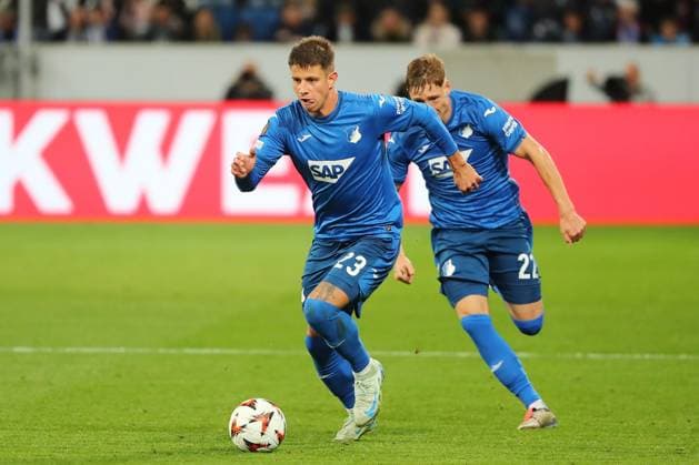 03 10 2024, xtvx, Football UEFA Europa League, TSG 1899 Hoffenheim Dynamo Kiev emspor, v l Adam Hlozek TSG 1899 Hoffenheim Portrait DFL DFB REGULATIONS PROHIBIT ANY USE OF PHOTOGRAPHS as IMAGE SEQUENCES and or QUASI VIDEO Sinsheim
